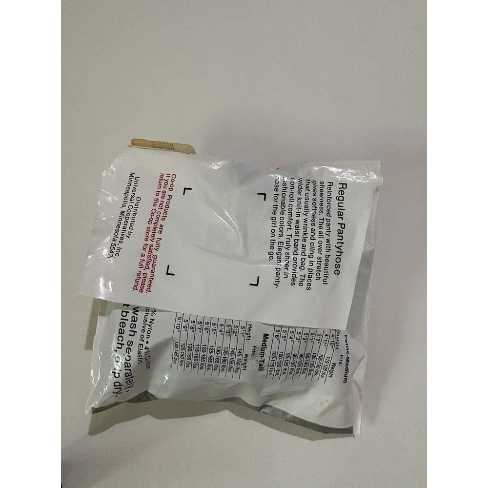 Co Op Control Top Panty Hose Lot Of 3 Cotton Crotch  (2 sheer Toe 1 Panty & Toe)